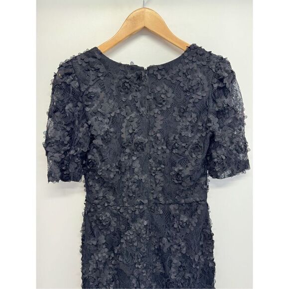 AQUA Formal Dress Size 2 Black Lace Knee Length Cocktail Party Short Sleeve NWT - Picture 7 of 12